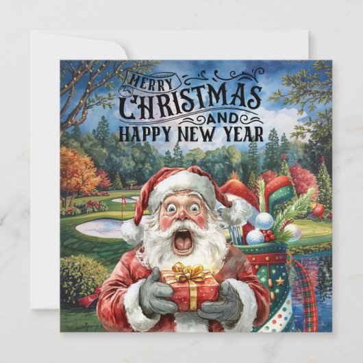 Golf Merry Kerstmis met de kerstman die golfer spe (Voorkant)