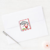 Golf Merry Kerstmis met de kerstman die golfer spe Vierkante Sticker (Envelop)