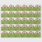 Golf Merry Kerstmis met Golf ball Santa hat Cadeaupapier (Vlak)