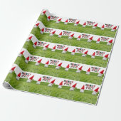 Golf Merry Kerstmis met Golf ball Santa hat Cadeaupapier (Uitgerold)