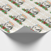 Golf Merry Kerstmis met Golf Cart op Green Wr Cadeaupapier (Hoek)