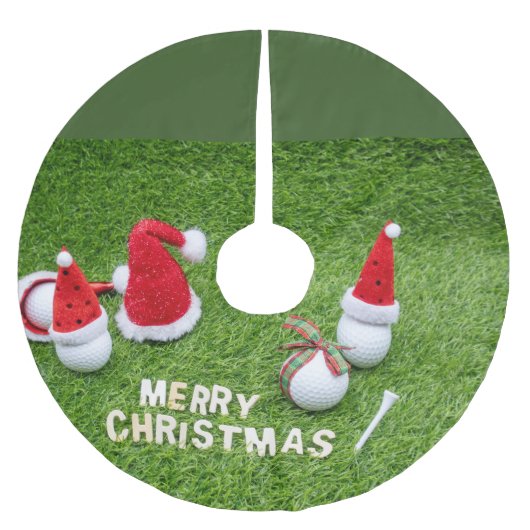 Golf Merry Kerstmis met golf- en kerstbal Kerstboom Rok (Voorkant)