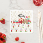 Golf Merry Kerstmis met golfcadeau in een rode doo Servet (Insitu)