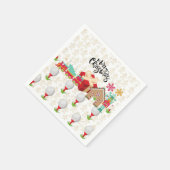 Golf Merry Kerstmis met golfcadeau in een rode doo Servet (Hoek)