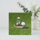Golf Merry Kerstmis met Golfer met kerstman Kaart (Staand voorkant)