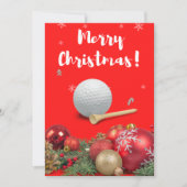 Golf Merry Kerstmis met Golfer met ornament Feestdagenkaart (Voorkant)