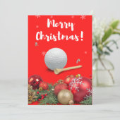 Golf Merry Kerstmis met Golfer met ornament Feestdagenkaart (Staand voorkant)
