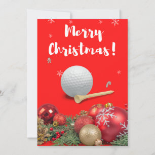 Golf Merry Kerstmis met Golfer met ornament Feestdagenkaart