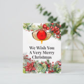 Golf Merry Kerstmis met Golfer met Ornament Feestdagenkaart (Staand voorkant)