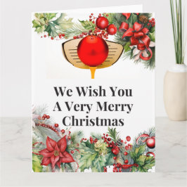 Golf Merry Kerstmis met Golfer met Ornament Kaart