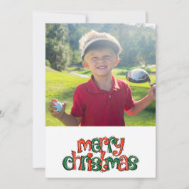 Golf Merry Kerstmis met je eigen foto Feestdagenkaart