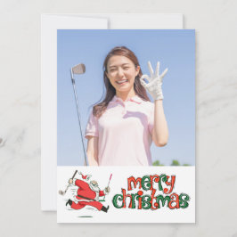 Golf Merry Kerstmis met je eigen foto Feestdagenkaart