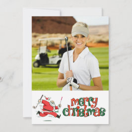 Golf Merry Kerstmis met je eigen foto Feestdagenkaart