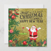 Golf Merry Kerstmis met kerstman (Voorkant)