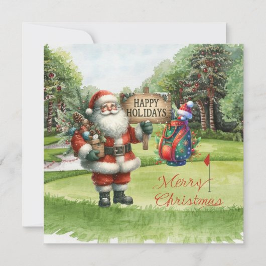 Golf Merry Kerstmis met kerstman (Voorkant)