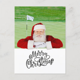Golf Merry Kerstmis met kerstman Briefkaart