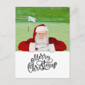 Golf Merry Kerstmis met kerstman Briefkaart (Voorkant)