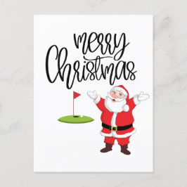 Golf Merry Kerstmis met kerstman Briefkaart