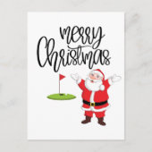 Golf Merry Kerstmis met kerstman Briefkaart (Voorkant)