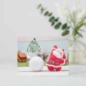 Golf Merry Kerstmis met kerstman Feestdagenkaart (Staand voorkant)
