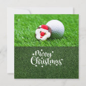 Golf Merry Kerstmis met kerstman Feestdagenkaart (Voorkant)