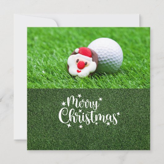 Golf Merry Kerstmis met kerstman Feestdagenkaart (Voorkant)