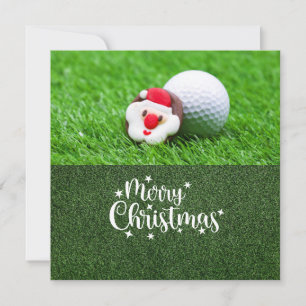 Golf Merry Kerstmis met kerstman Feestdagenkaart