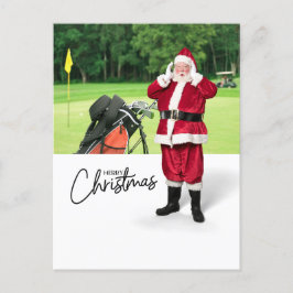 Golf Merry Kerstmis met kerstman Feestdagenkaart
