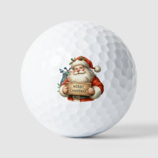 Golf Merry Kerstmis met kerstman Golfballen (Voorkant)
