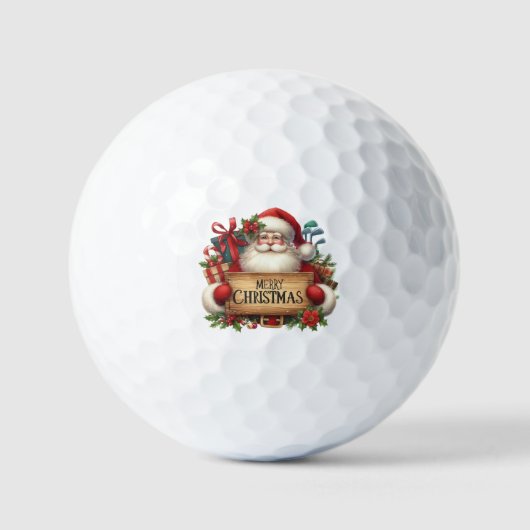 Golf Merry Kerstmis met kerstman Golfballen (Voorkant)