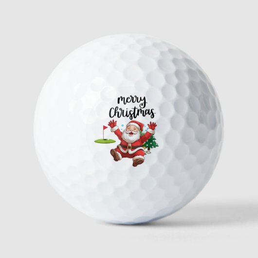 Golf Merry Kerstmis met kerstman Golfballen (Voorkant)