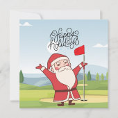 Golf Merry Kerstmis met kerstman Kaart (Voorkant)