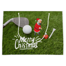 Golf Merry Kerstmis met kerstman op groen Groot Cadeauzakje