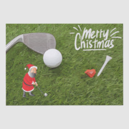 Golf Merry Kerstmis met kerstman op groen Tissuepapier
