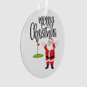 Golf Merry Kerstmis met kerstman Ornament (voorkant)