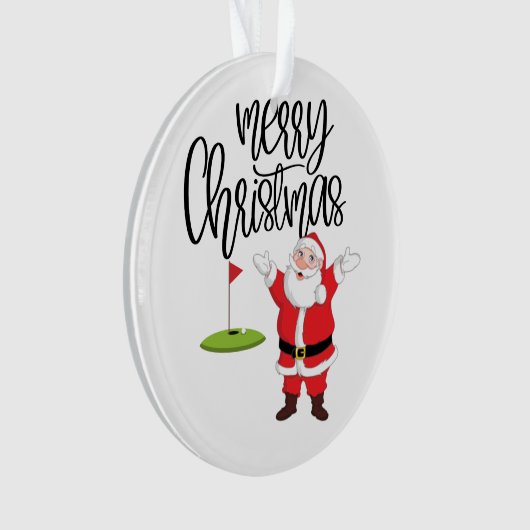 Golf Merry Kerstmis met kerstman Ornament (voorkant)
