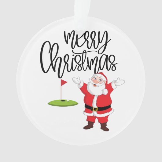 Golf Merry Kerstmis met kerstman Ornament (voorkant)