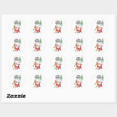 Golf Merry Kerstmis met kerstman Ronde Sticker (Vel)