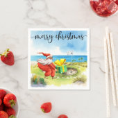 Golf Merry Kerstmis met kerstman Servet (Insitu)