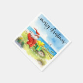 Golf Merry Kerstmis met kerstman Servet (Hoek)