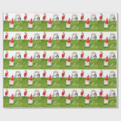 Golf Merry Kerstmis met kerstman tot Golfer Cadeaupapier (Vlak)