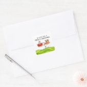 Golf Merry Kerstmis met kerstman Vierkante Sticker (Envelop)