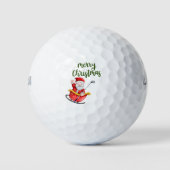 Golf Merry Kerstmis met Santa Claus golfing Golfballen (Voorkant)