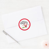 Golf Merry Kerstmis met Santa Claus golfing Ronde Sticker (Envelop)