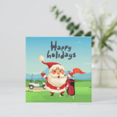 Golf Merry Kerstmis met Santa Claus in de vlagauto Kaart (Staand voorkant)