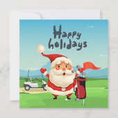 Golf Merry Kerstmis met Santa Claus in de vlagauto Kaart (Voorkant)