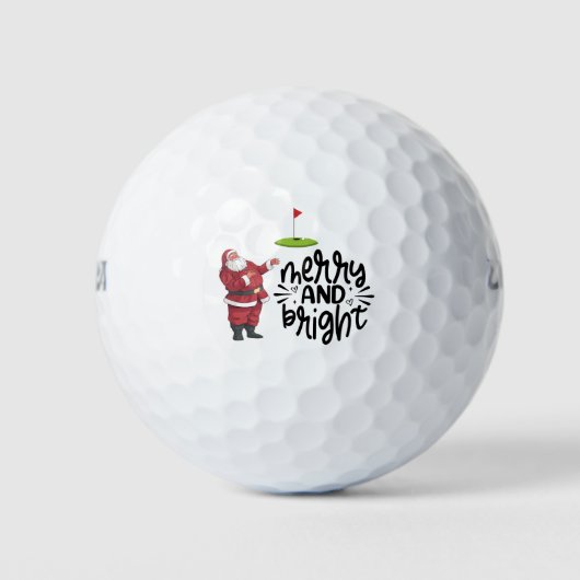 Golf Merry Kerstmis met Santa Claus op vlag Gol Golfballen (Voorkant)