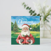 Golf Merry Kerstmis met Santa Claus voor golfer (Staand voorkant)