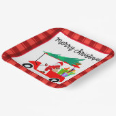 Golf Merry Kerstmis met Santa-golfkar Papieren Bordje (Gebogen)
