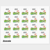 Golf Merry Kerstmis met Santa-golfkar Vierkante Sticker (Vel)
